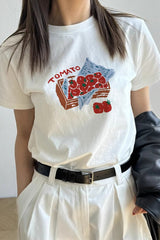 Cotton Printed Loose Casual T‑shirt