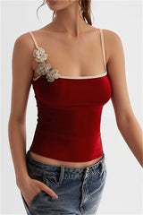 Cropped Floral Bandeau Cami Top