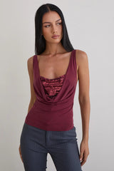 Chic Solid Slim U Neck Sequin Cami Top