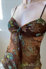 Vintage Print Slim Fit Cami Top