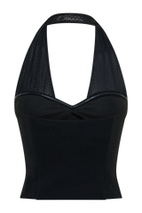 Cressida Crepe Halter Top - Black