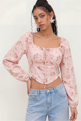 Elegant Floral Long Sleeve Blouse