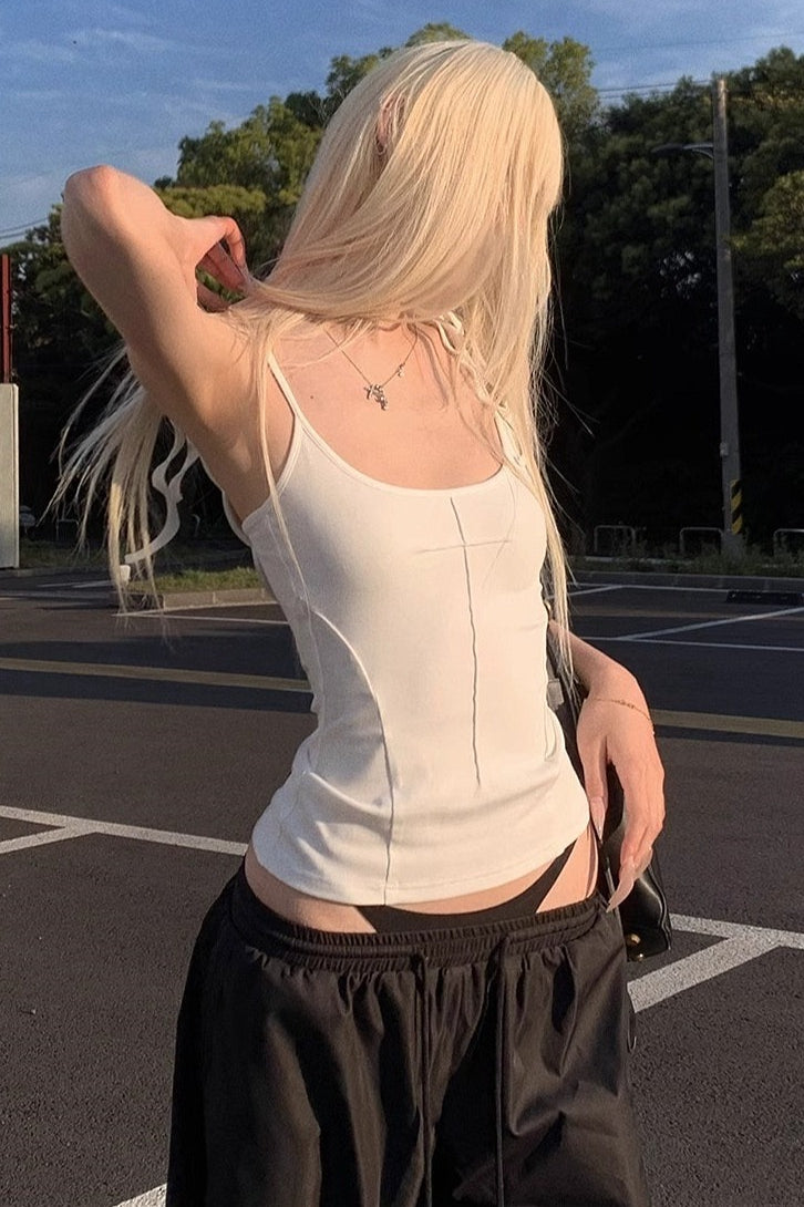 Angel Wing Solid Casual Cami Top