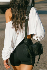 Asym Neck Loose Cropped Blouse