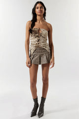 Vacation Hollow Strapless Cropped Blouse