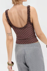 Chic Sexy Polka Dot Ruffle Cami Top