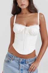 Lace Panel Tie Sexy Cami Top