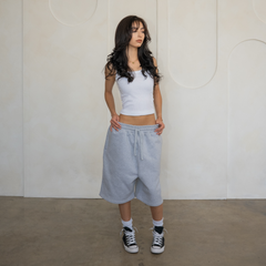 'Heather Grey' Baggy Sweat Shorts