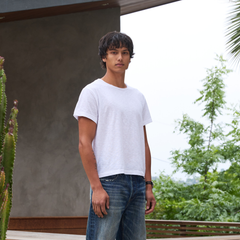 'Terrain' White Slub Tee